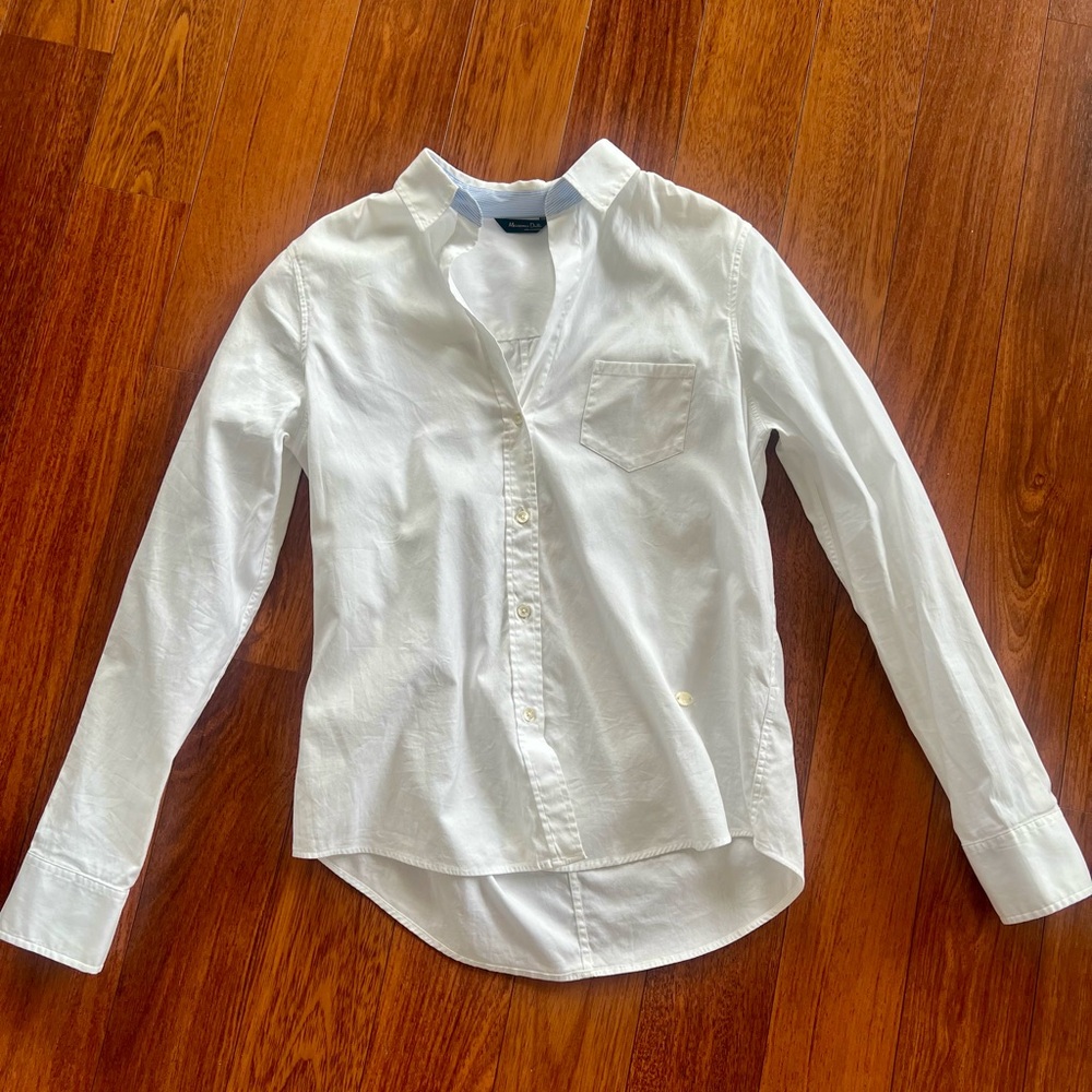 Massimo Dutti White Button Down Shirt